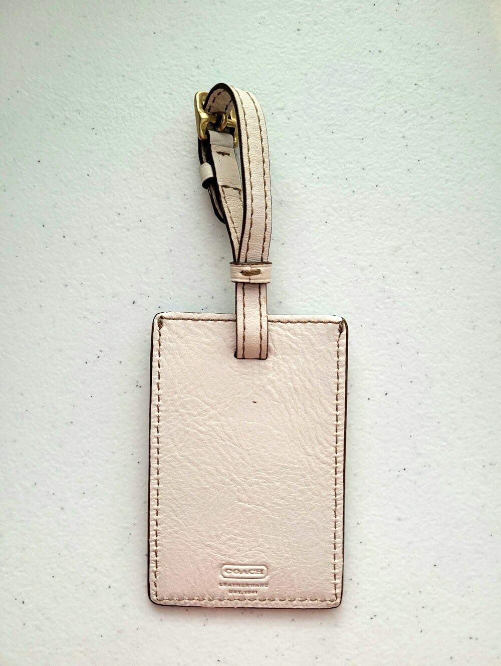 Never Used COACH Ivory Leather Luggage Tag